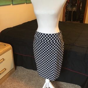 Up! Tory blue print pencil skirt